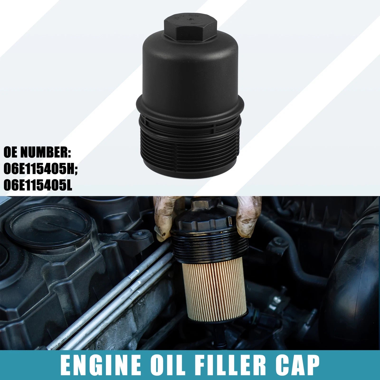 Engine Oil Filter Housing Cover Cap 06E115405H for Audi A6 A7 (2016–2018)