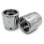 Chrome 29mm Grooved Axle Nut Cap for Harley Honda Suzuki Kawasaki Yamaha (–)