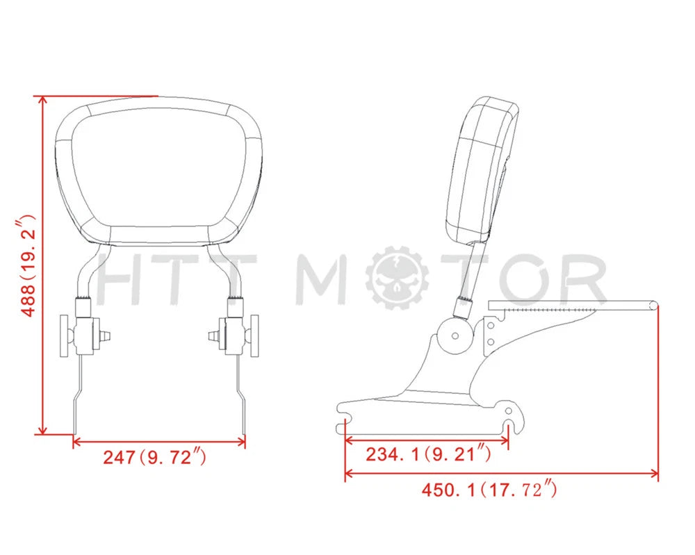 Adjustable Sissy Bar Luggage Rack for HD Softail (2000–2005, 2006–later)