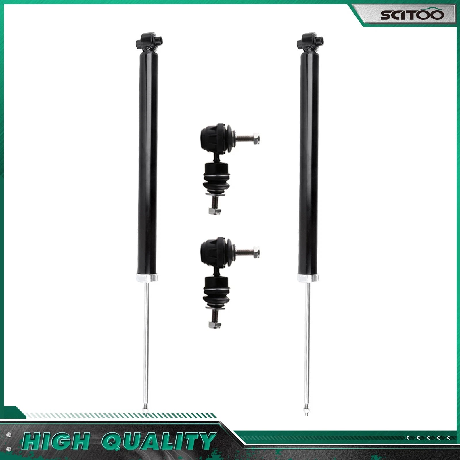 Set of 2 Rear Shock Absorbers & Sway Bar End Links for Mazda 3 (2004–2013)