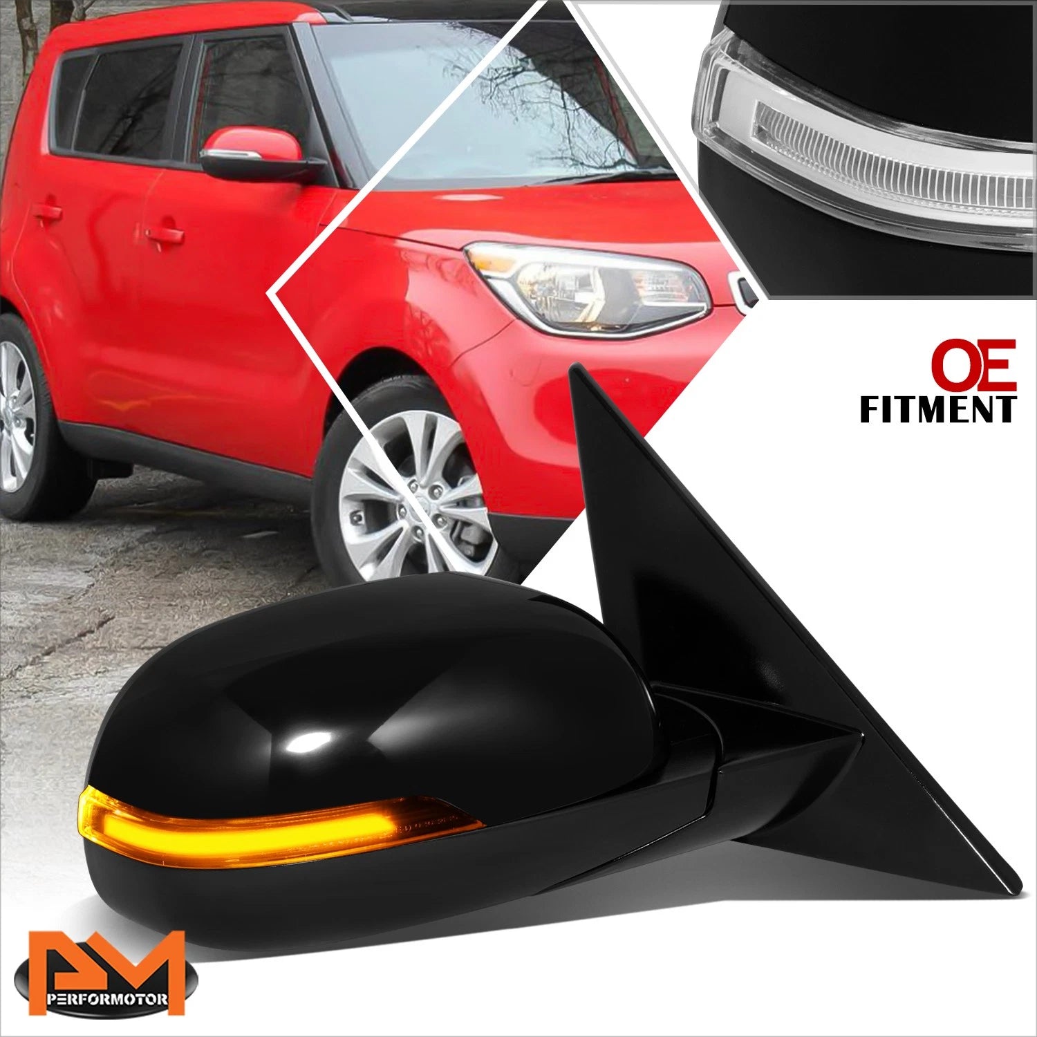 Power Fold Side Rear View Door Mirror Replacement Right for Kia Soul (2014–2016)