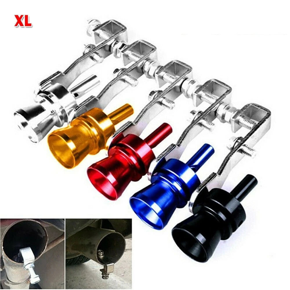 Turbo Muffler Sound Tips for Universal Vehicles (Silver/Black)