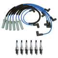 NGK 7mm Wire Set & Denso Platinum Spark Plug Kit for Dodge Dakota D150 (1987–1996)