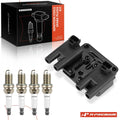 Ignition Coil & 4x Double Iridium Spark Plugs for Chevy Optra (2004–2007)