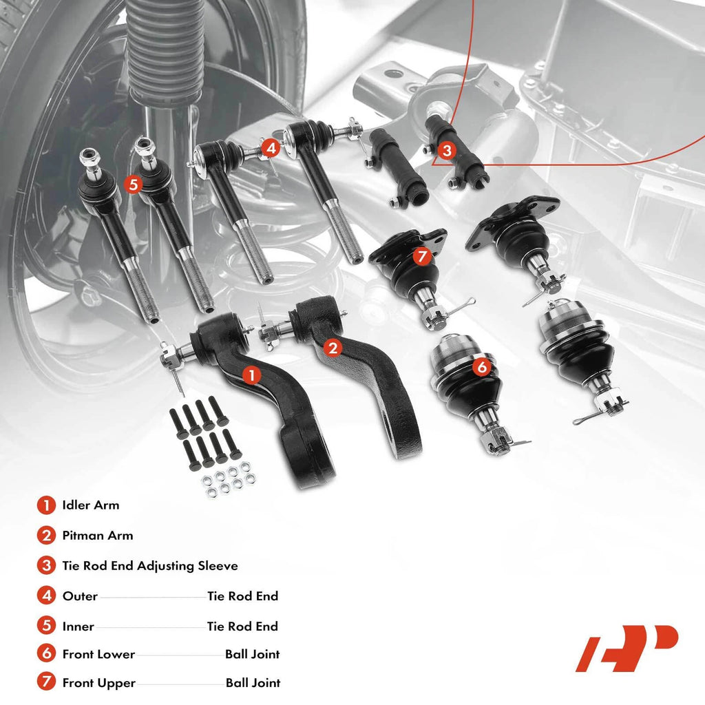 Set of 12 Idler Pitman Arm Tie Rod Ball Joints for Chevy Tahoe GMC Yukon