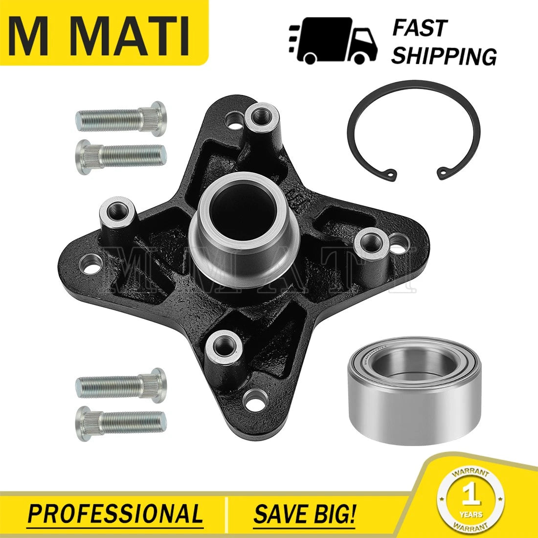 Rear Wheel Hub with Bearing Kit for Polaris RZR 900 RZR 4 900 (2011–2014)