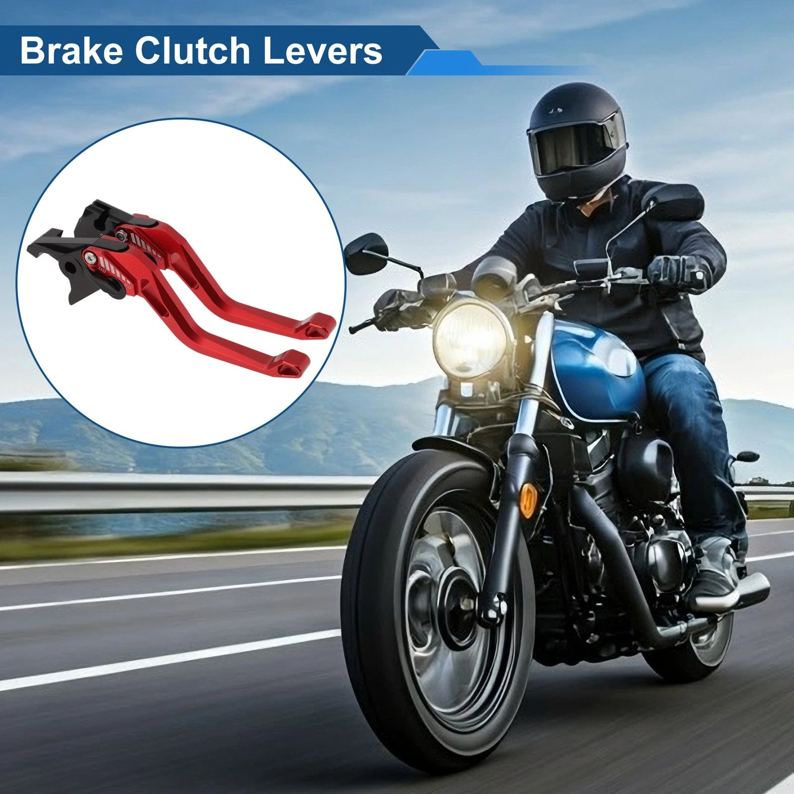 Short Brake Clutch Levers for Suzuki GSX-8S (2023–2025) - Solid Red, 1 Pair