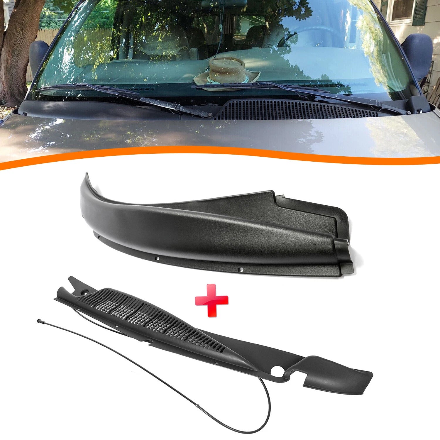 Set of 2 Windshield Wiper Cowl Vent Covers for Chevy GMC (1996–2017) #25826329