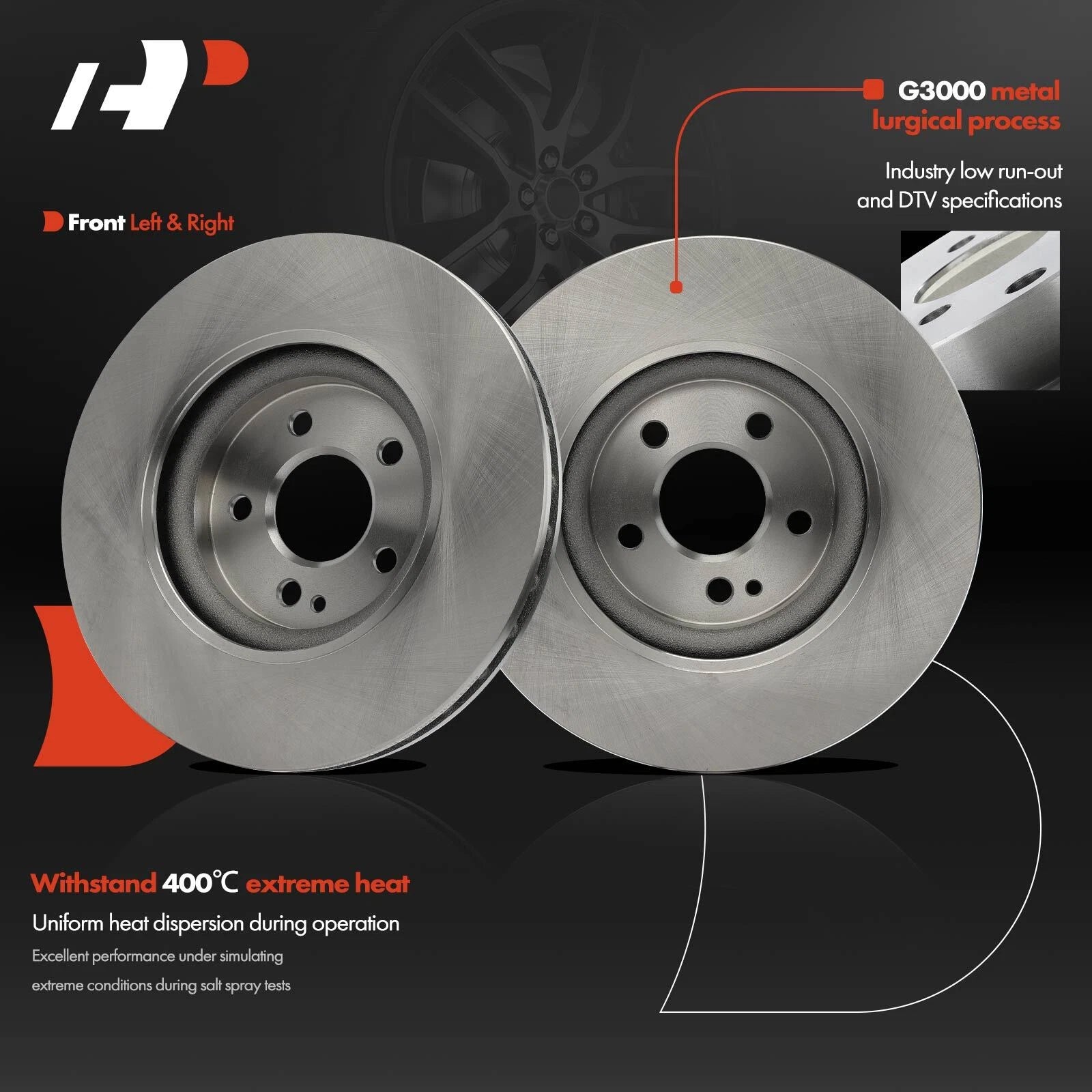 Front Disc Brake Rotors for Mercedes-Benz CLA250 (2014–2019)