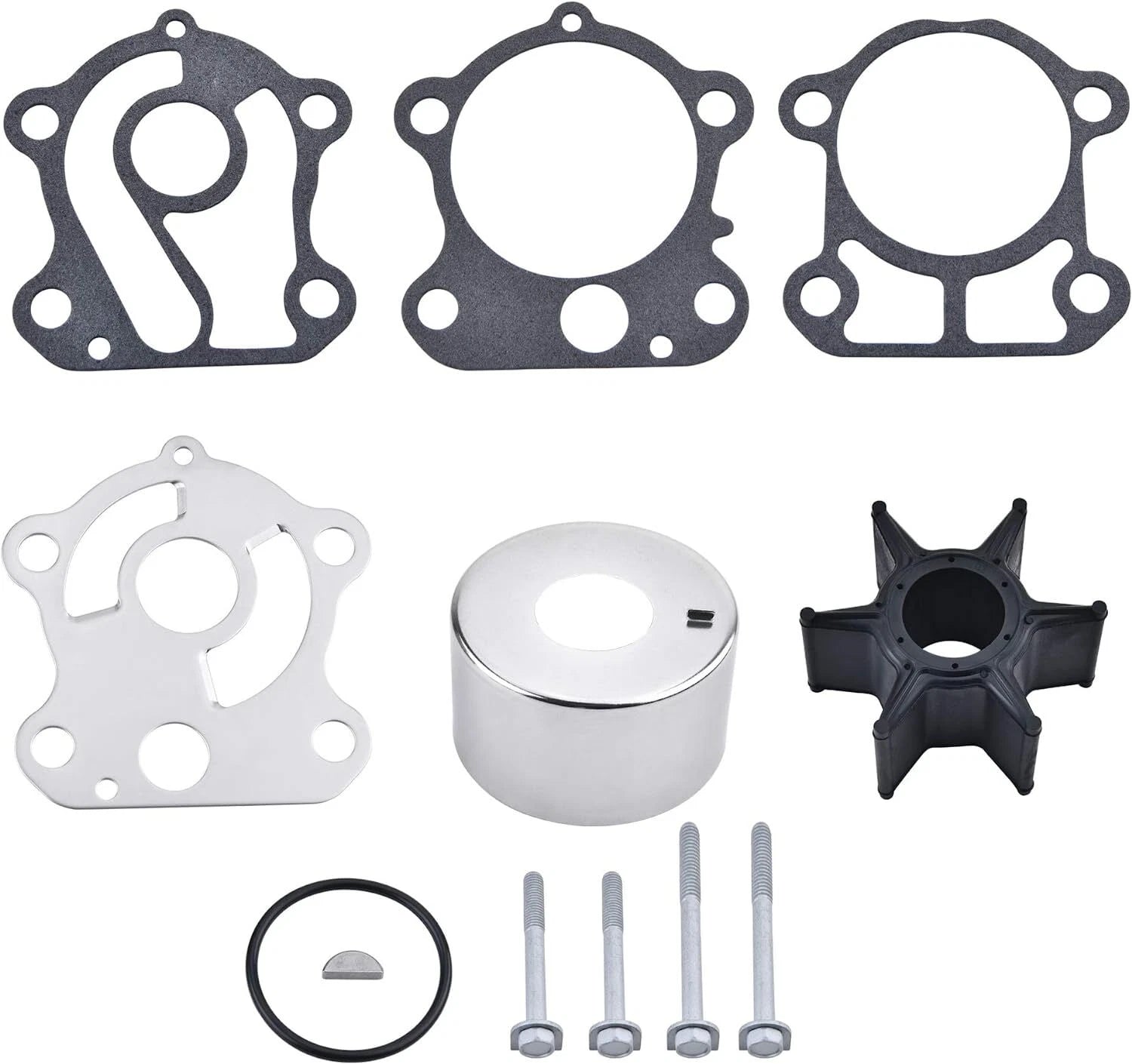 Water Pump Impeller Rebuild Kit for Yamaha (Fits Many Models) 18-3370, 692-W0078-02-00