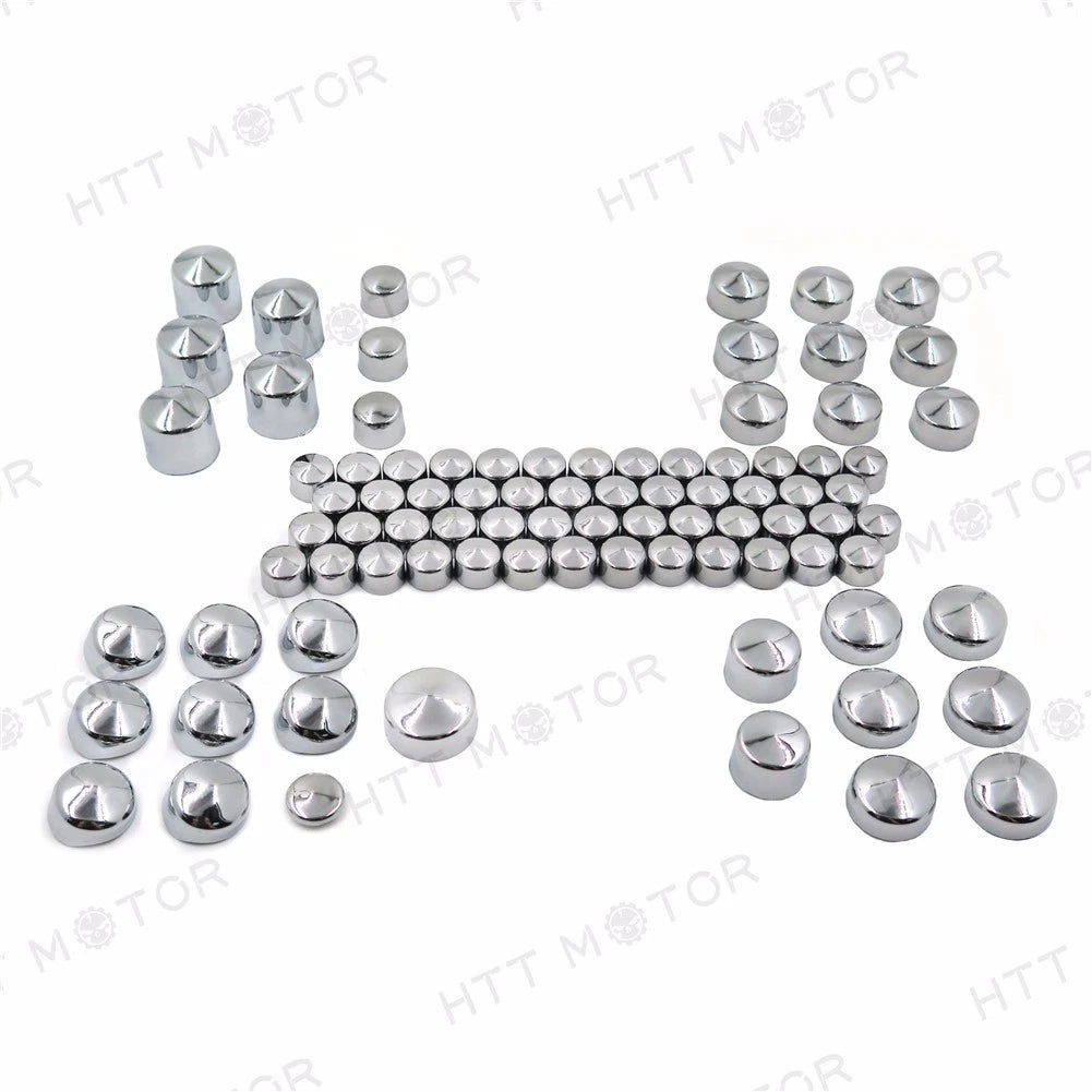86-Piece Chrome Engine & Misc Bolt Nut Set for Harley-Davidson Dyna (1999–2005)