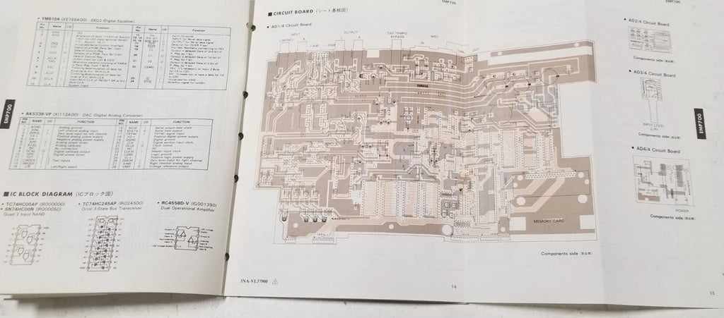 Yamaha EMP700 Multi-Effect Processor Service Manual & Parts List