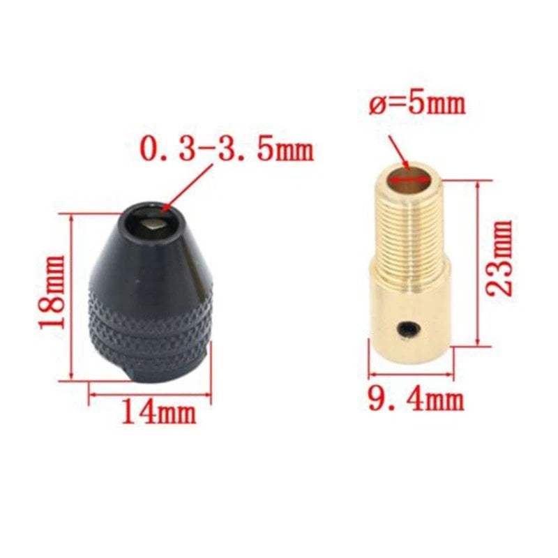 Keyless Drill Chuck Adaptor for 1/4 Shank Drill (0.3-3.5mm)