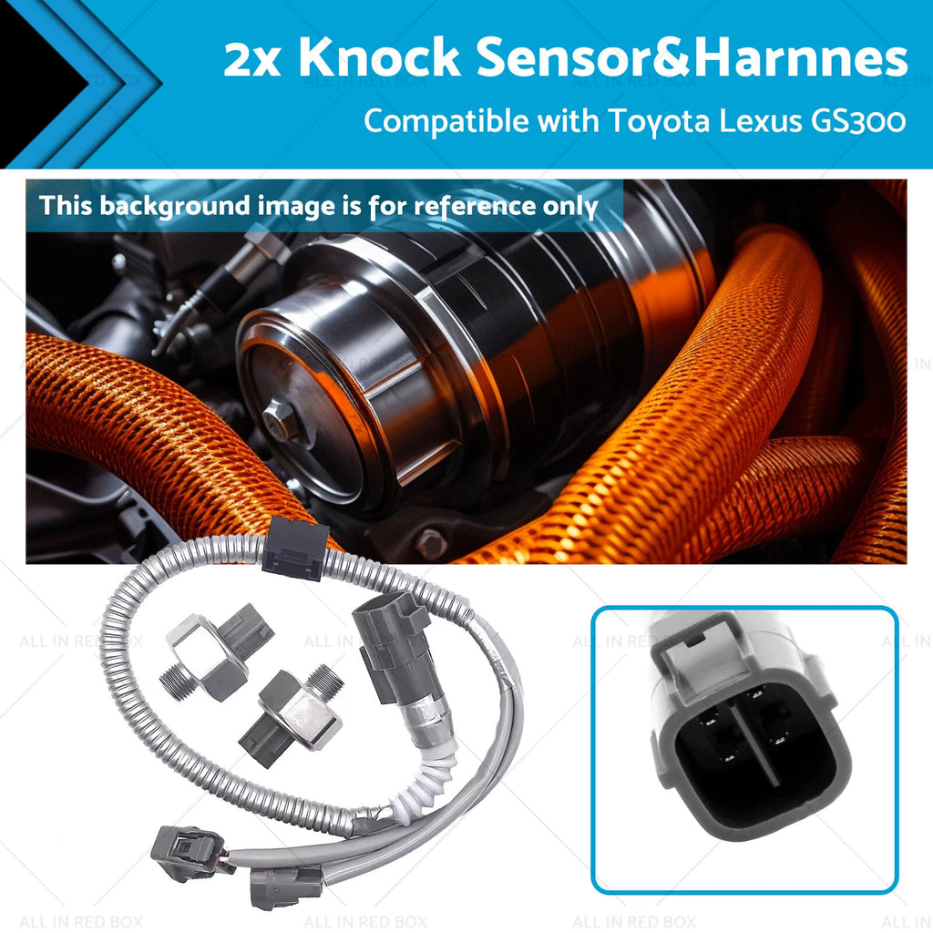 2X Knock Sensor & Harness for Toyota Lexus GS300 3.0L 4Runner (1998–2005)