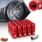 20Pcs M12x1.25 Open End Acorn Lug Nuts for Universal Fit (Red)