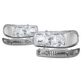 Chrome Housing Bumper Headlight Clear Corner Lamps for Sierra Yukon (1999–2007)