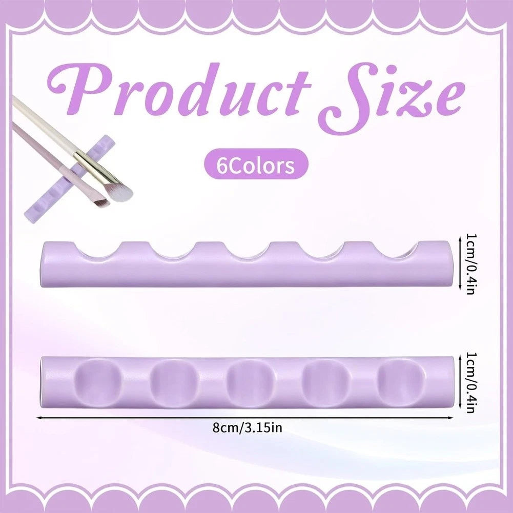 Nail Art Brush Holder 6 Slot Organizer Rack for Beauty Tools 8cm