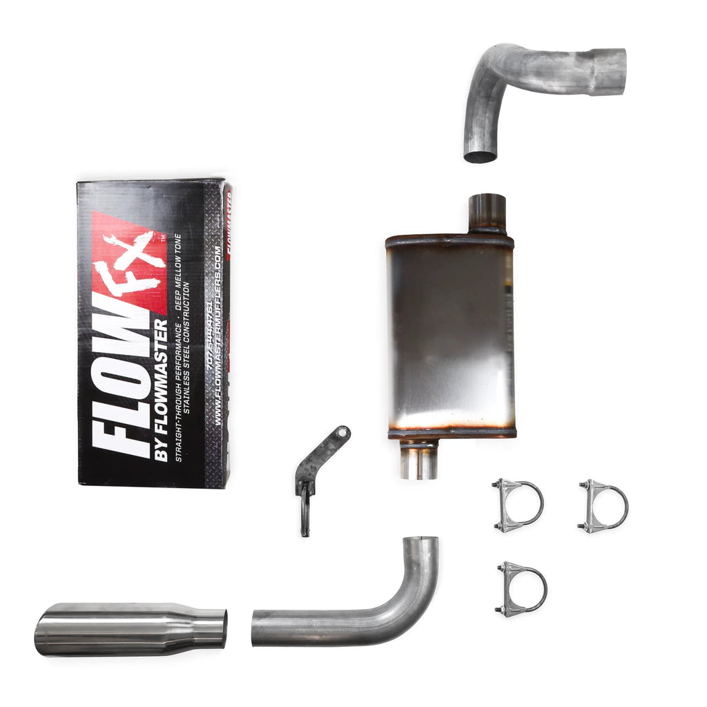2.5" Single Exhaust Kit for Jeep Wrangler (2018–2025) FlowFX Rolled Edge Tip