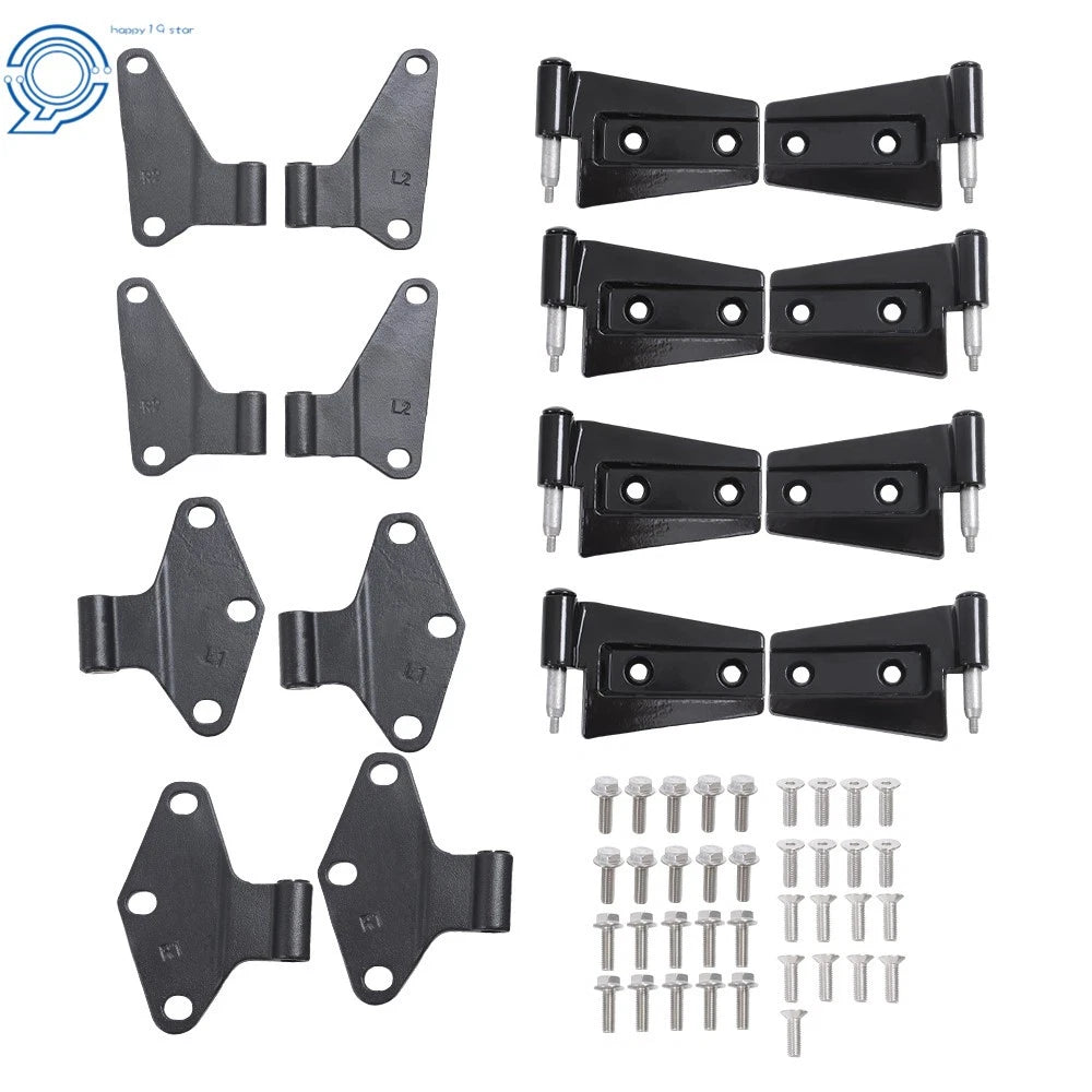 Set of 2 Body Door Hinges for Jeep Wrangler JK (2007–2018) Black Powder Coat