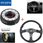 14" Aluminum Racing Steering Wheel with Quick Release Hub Adapter