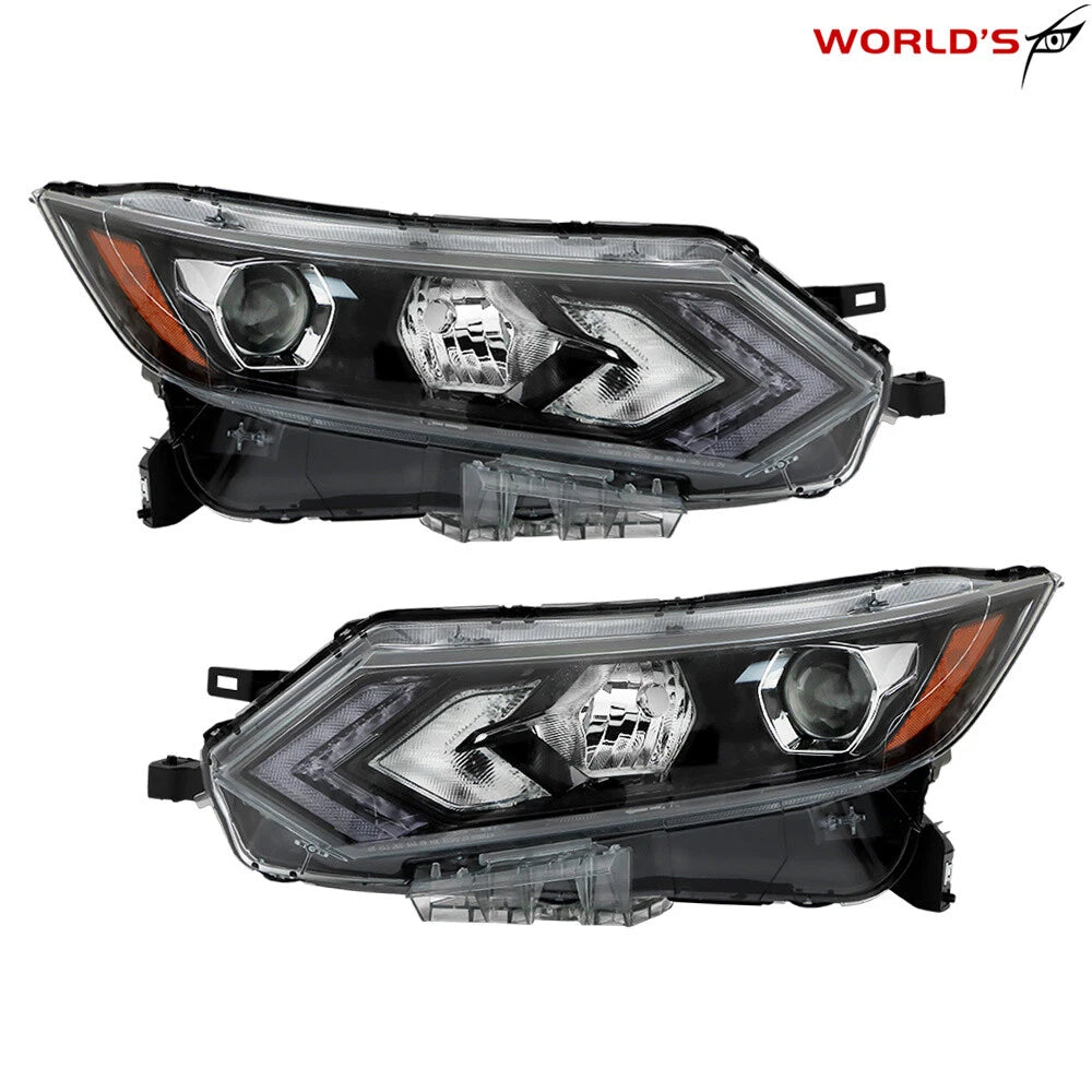 Pair Headlights for Nissan Rogue (2020–2022) Halogen with LED