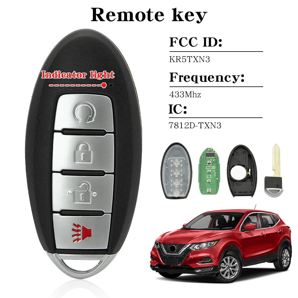 Replacement Proximity Key Fob Remote for Nissan Rogue (2009–2021) 285E3-6TA5B