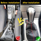 Shift Knob Shifter Boot Cover for - Black Red Stitches
