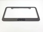Matte Black Premium License Plate Frame with Script Emblem for Jeep (2007–2025)