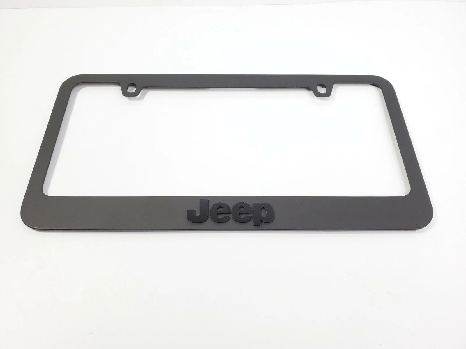 Matte Black Premium License Plate Frame with Script Emblem for Jeep (2007–2025)