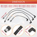 Set of 4 Spark Plug Wires for VW Beetle Golf Jetta (06A905409F)