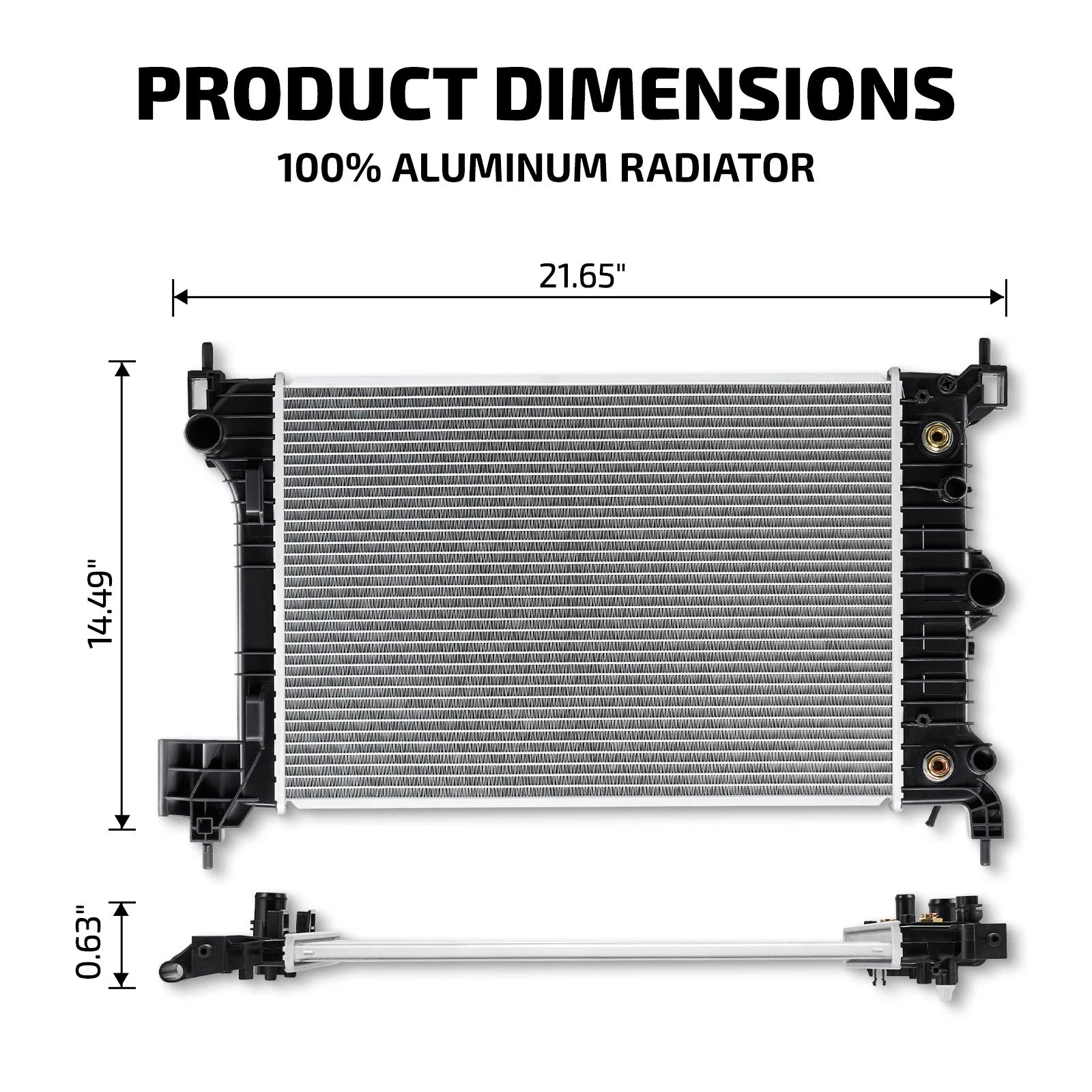 Aluminum Radiator for Chevrolet Sonic 2012–2018 1.8L CU13247