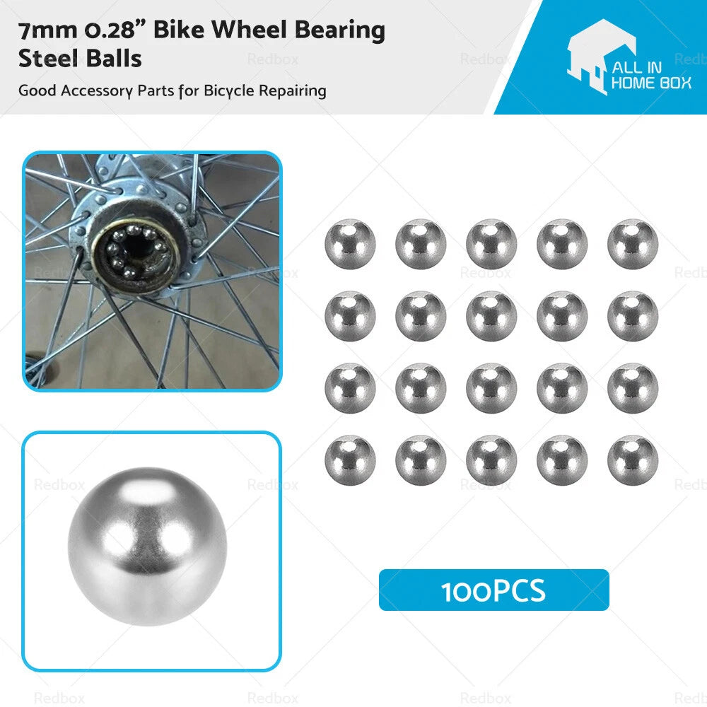 100Pcs 7mm Steel Balls for Bicycle Wheel Bearings