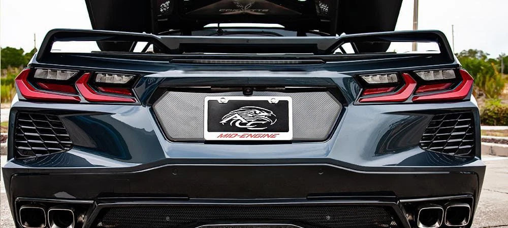 Rear License Plate Frame Brushed Carbon Fiber for 2020–2021 Corvette C8