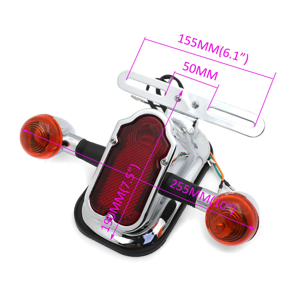 Chrome Tombstone Brake Tail Light Signal for Harley Big Twin