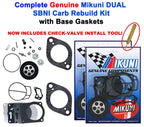2X Mikuni Dual Carburetor Rebuild Kit & Base Gaskets for SeaDoo 951 (1998–2002)