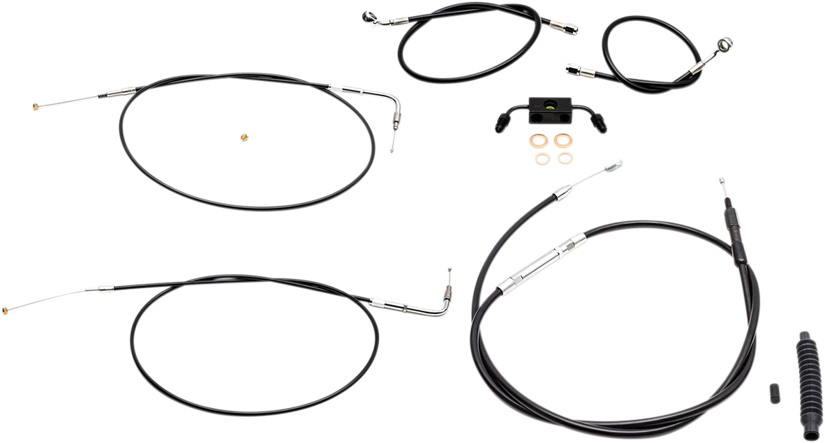 Handlebar Cable/Brake Line Kit for LA Choppers Ape Hanger (15" - 17")
