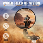 3" Round Convex Rear View Side Mirror for Naked Bike Cruiser (Universal)