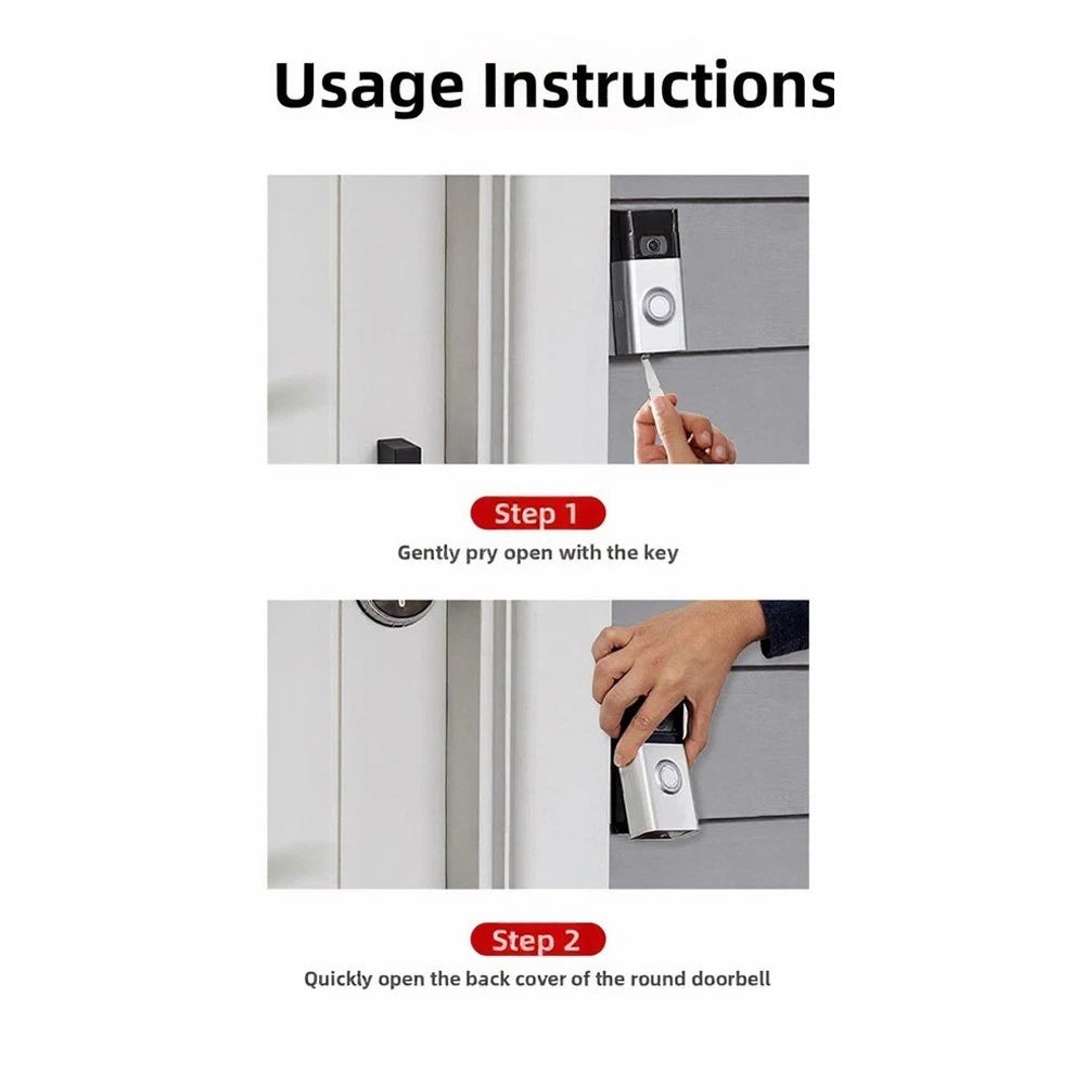 Set of 4 Stainless Steel Doorbell Key Tools for Ring Video Doorbell (Gen 1/Gen 2)