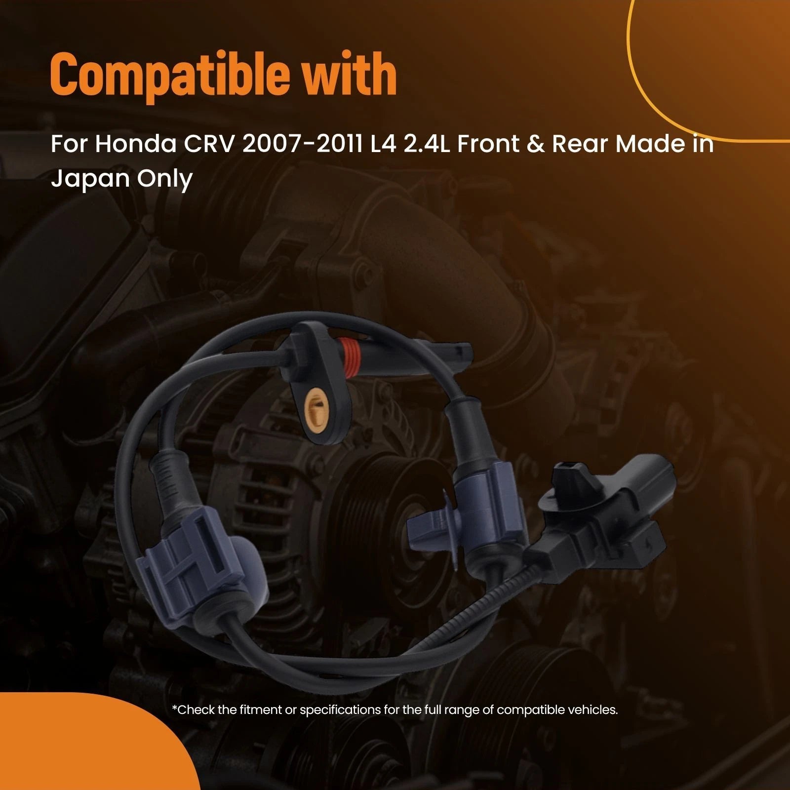 4pc ABS Wheel Speed Sensor Set for Honda CR-V (2007–2011) 57450-SWA-003