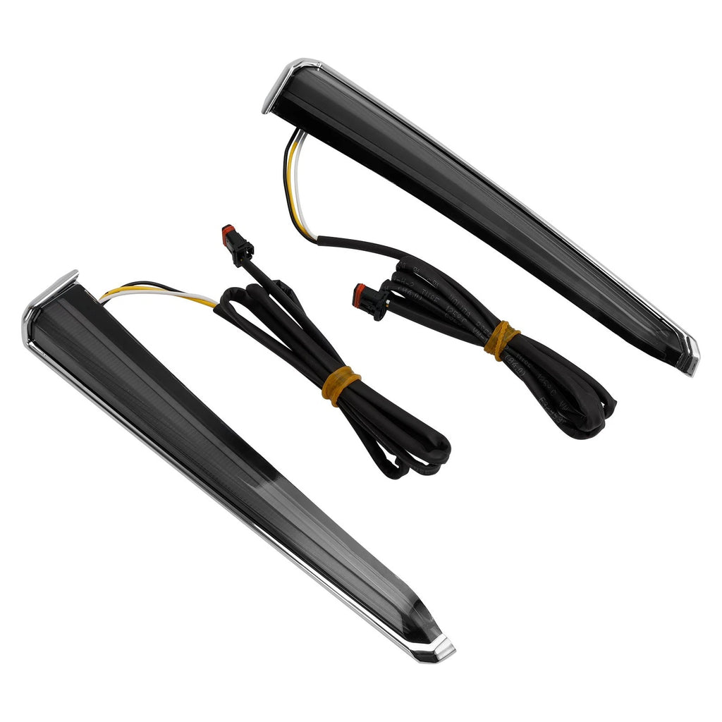 2X LED Fang Lower Fairing Lights for Harley Touring Road Glide (2014–2023) Chrome