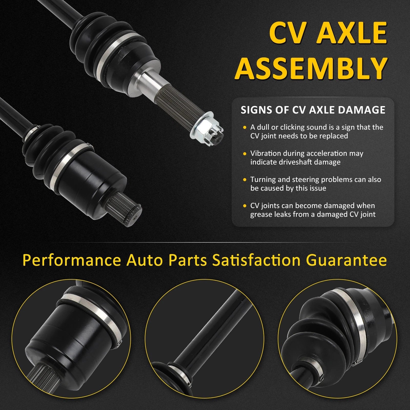 Rear CV Axle for Polaris Ranger XP 900 1000 Crew (2017–2018)