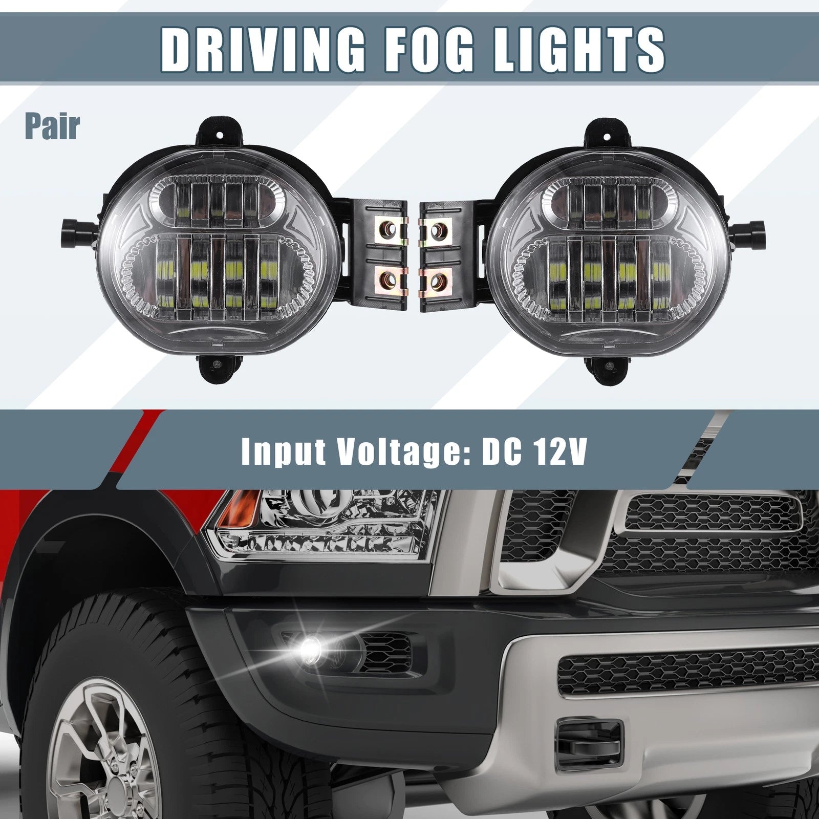 2X LED Fog Lights for Dodge Ram 2500 (55077475AC)