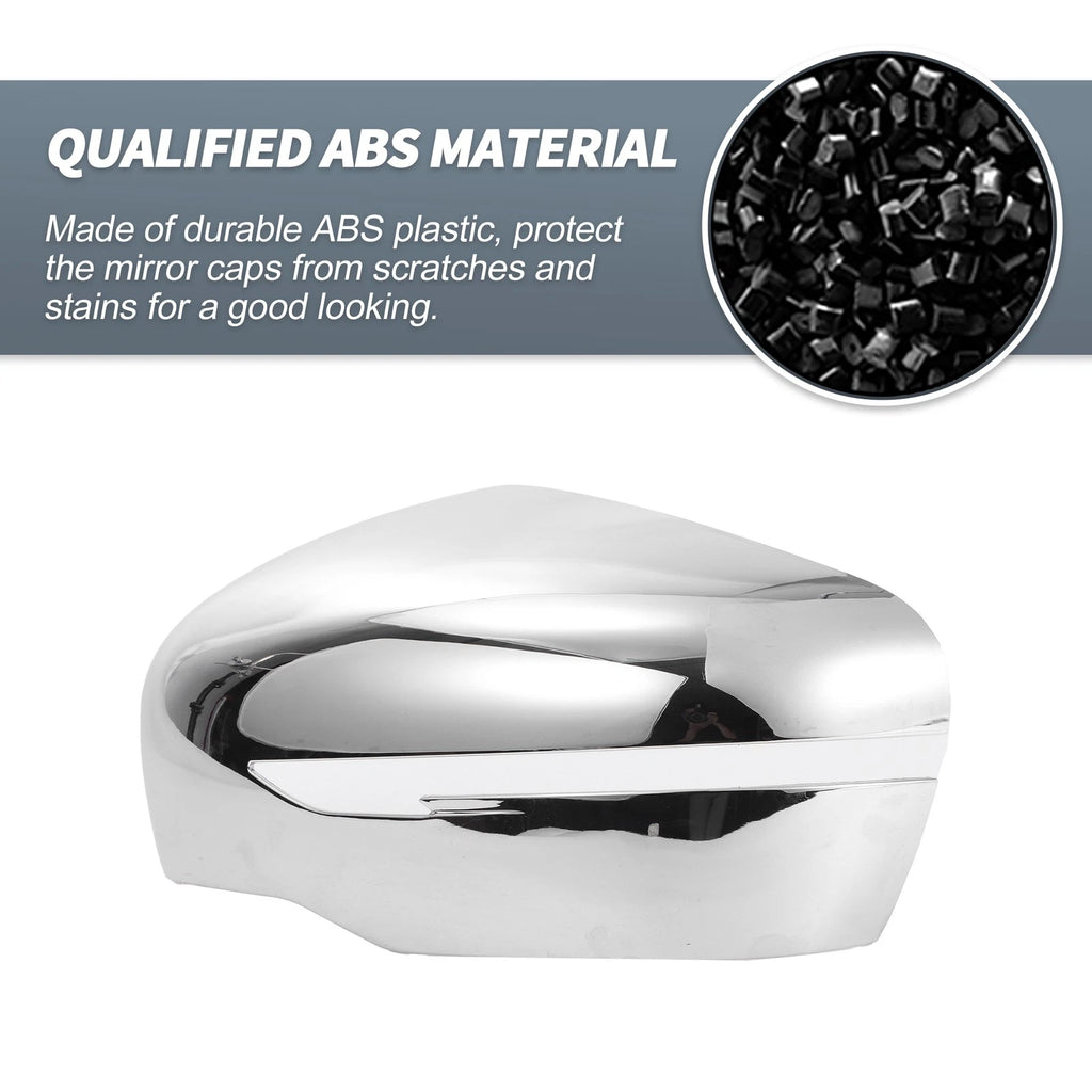 Pair Chrome Plated Rearview Mirror Cover Overlay for Nissan X-Trail Rogue (2014–2021)