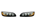 Quad LED Headlights Black with LED DRL Sequential for Peterbilt (2018–2021)