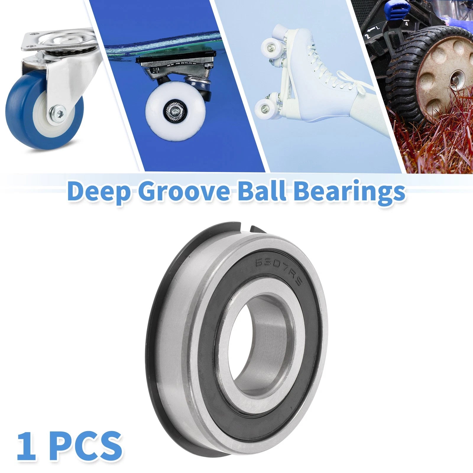 Deep Groove Ball Bearing 6307NR2RS for Scooter Skateboard Wheel (35x80x21mm)