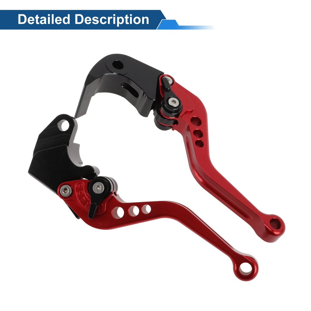 Adjustable Short Brake Clutch Levers 1 Pair for Suzuki GSXR750 (2004–2005) Red