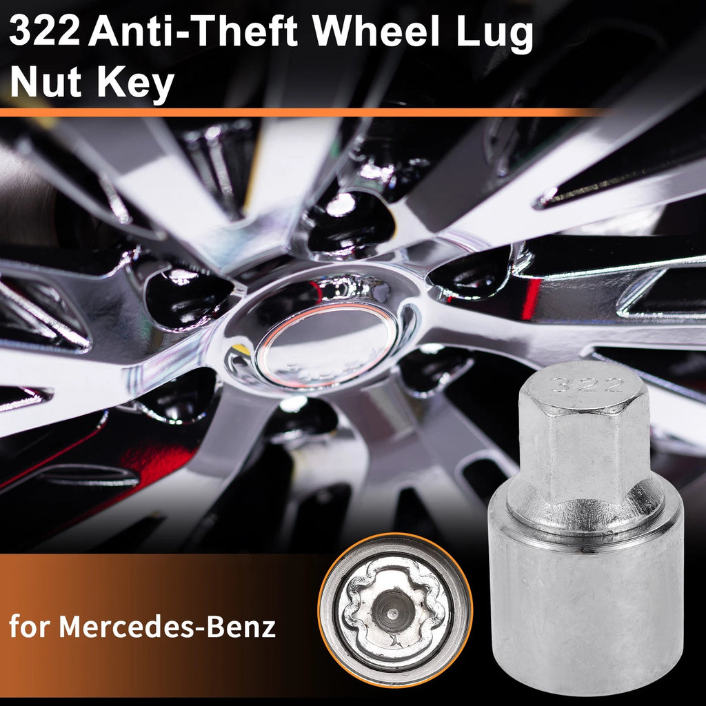 322 Wheel Lock Lug Nut for Mercedes-Benz (Locking Nut Key Socket)