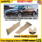 Set of 2 Front Door Panel Armrest Covers for Honda Accord (2008–2012) Beige Leather