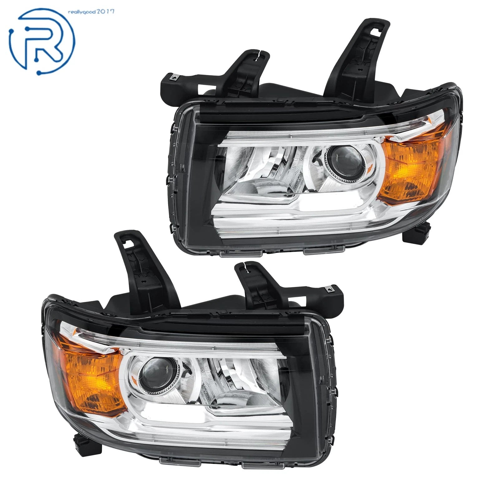 2X Halogen LED DRL Projector Headlights for GMC Canyon (2015–2022)