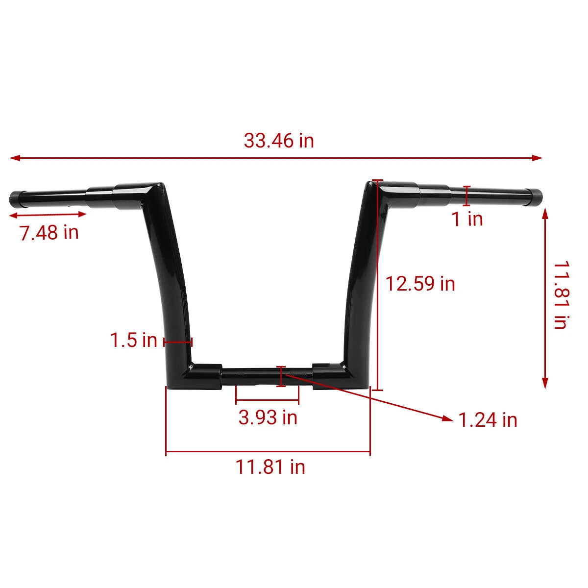 12" Rise Ape Hanger Handlebar for Harley